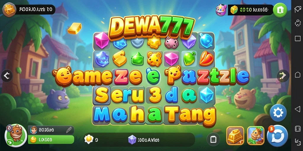 Gameplay DEWA777 yang seru dengan tantangan Match-3.