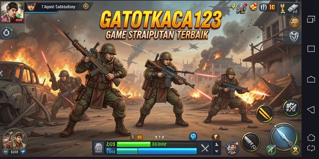 Tangkapan layar GATOTKACA123 menampilkan aksi pertempuran strategi yang mendebarkan.