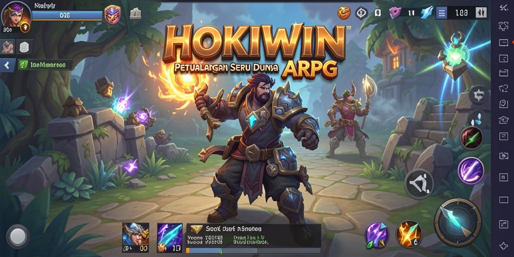 Screenshot HOKIWIN menampilkan aksi pertarungan seru dalam dunia ARPG.