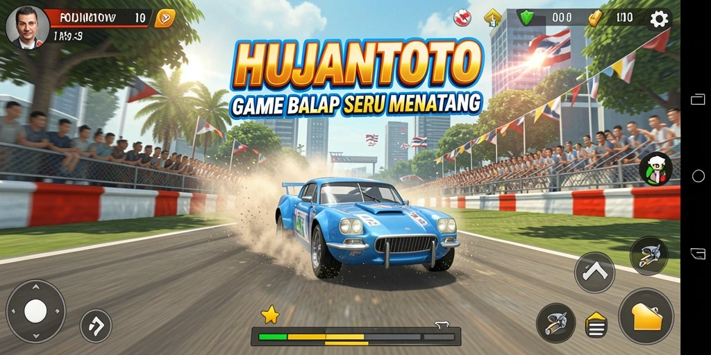 Tampilan aksi balapan mendebarkan dalam HUJANTOTO.