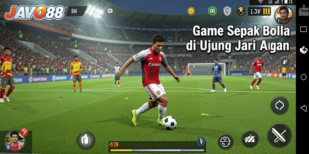 Gameplay JAVO88 yang mendebarkan di lapangan sepak bola.