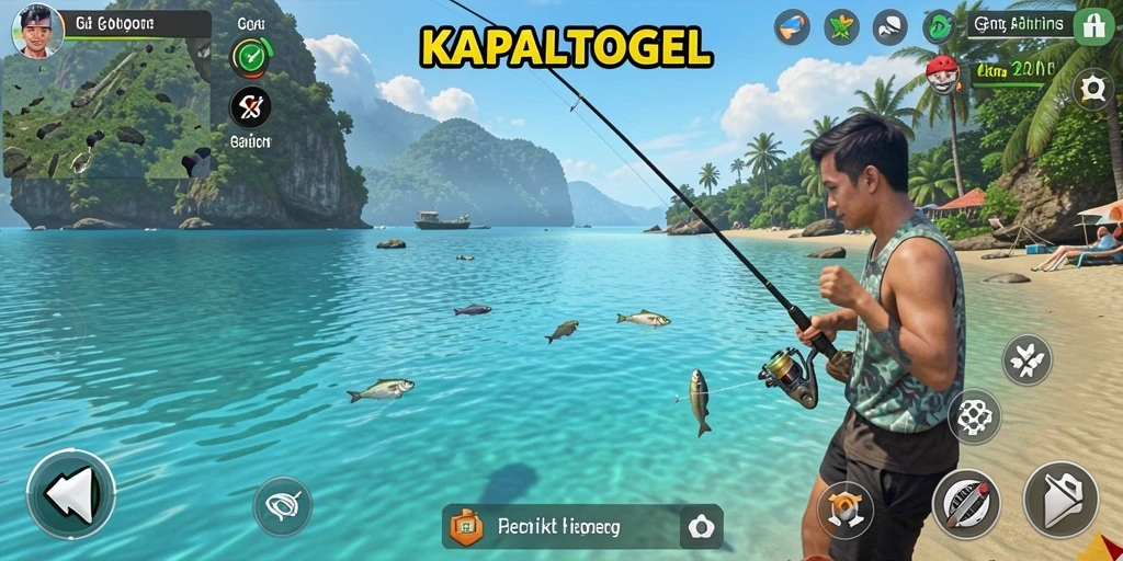 Gambaran gameplay KAPALTOGEL yang seru saat memancing.