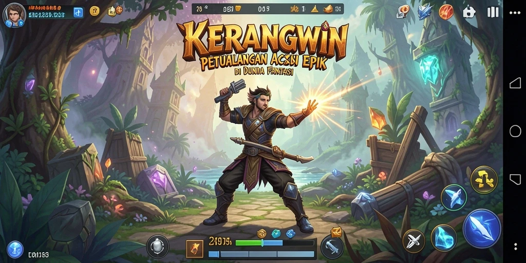 Tangkapan layar gameplay KERANGWIN yang menampilkan aksi seru dan grafis memukau.