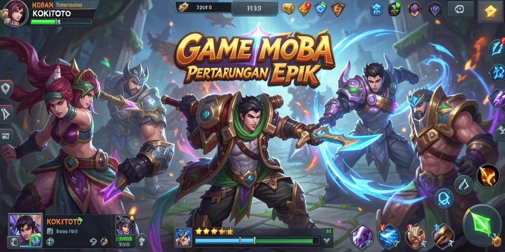 Tangkapan layar epic dari pertarungan MOBA KOKITOTO.