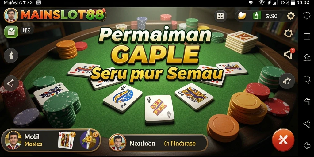 Tampilan gameplay MAINSLOT88 dengan suasana permainan Gaple seru.