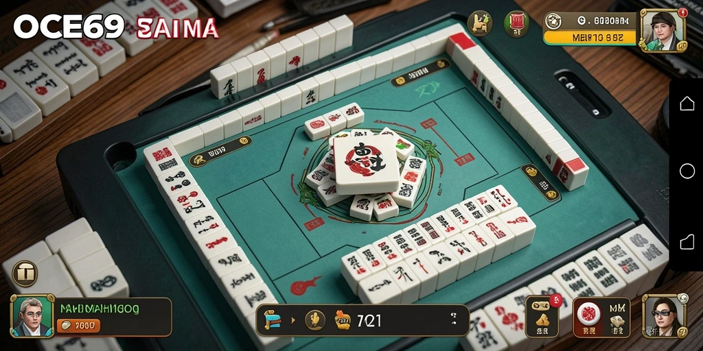 Tampilan gameplay seru OCE69 Mahjong dengan berbagai level dan ubin.