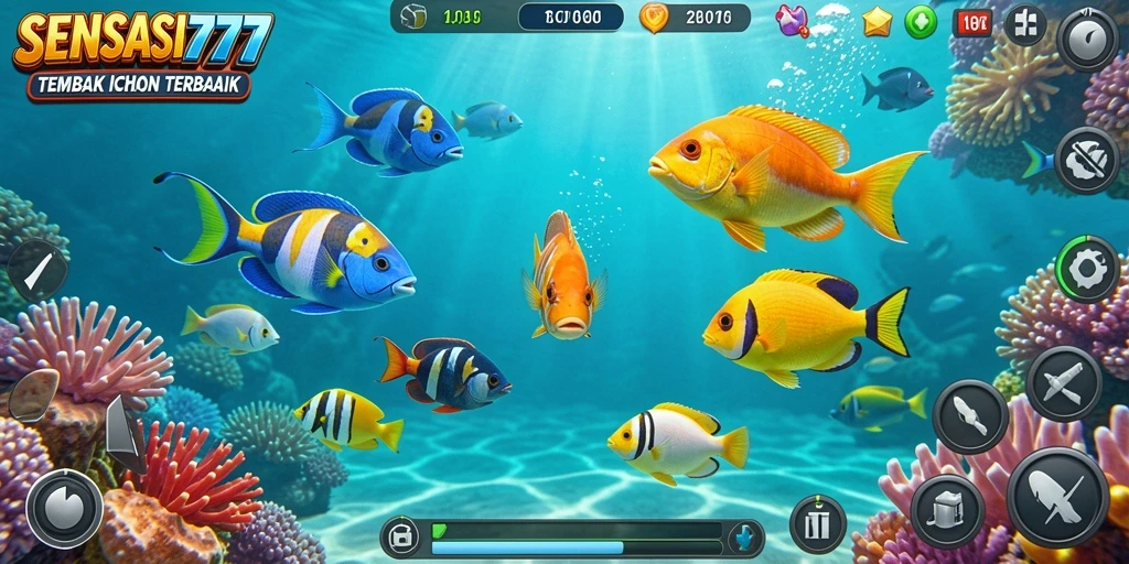 Gameplay menarik dari SENSASI777 dengan berbagai ikan untuk ditangkap.